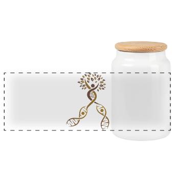 The DNA Tree: Nature's Genealogy - Panoramic Cookie Jar with Wooden Lid - white - Front