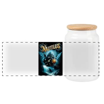Nautilus - Panoramic Cookie Jar with Wooden Lid - white - Front
