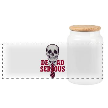 Mort sérieux - Boîte à biscuits avec couvercle en bois - blanc - Devant