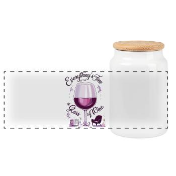 Amateurs de vin - Boîte à biscuits avec couvercle en bois - blanc - Devant