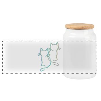 80er 90er Retro Katzen Frühling Katze Vintage - Panorama Keksdose mit Holzdeckel - Weiß - Vorne