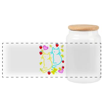 Enfants Enfant Tout-petits Été Rétro Chats des années 80 - Boîte à biscuits avec couvercle en bois - blanc - Devant