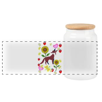 80er 90er Fuchs Füchse Retro Kinder Sommerzeit - Panorama Keksdose mit Holzdeckel - Weiß - Vorne