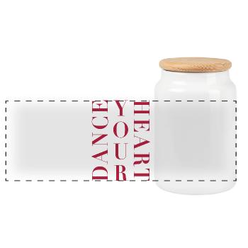 Dance Shirt Women – Dance Your Heart Saying - Panoramic Cookie Jar with Wooden Lid - white - Front