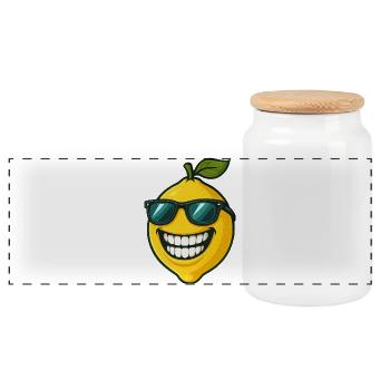 Lunettes de soleil citron frais Sourire aux fruits d’été - Boîte à biscuits avec couvercle en bois - blanc - Devant