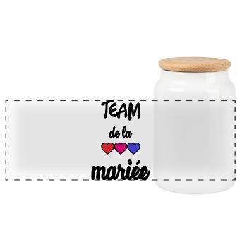MARIEE. FUTURE MARIEE. EVJF. TEAM. TEAM MARIEE - Boîte à biscuits avec couvercle en bois - blanc - Devant