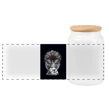 Croix Angélique Croix Crucifix Spirituel - Boîte à biscuits avec couvercle en bois - blanc - Devant