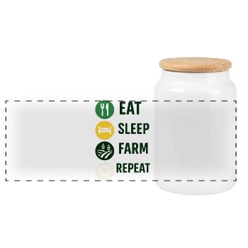 Mangez le sommeil Répéter Ferme - Boîte à biscuits avec couvercle en bois - blanc - Devant