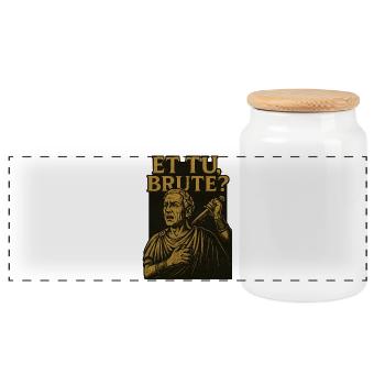 Et tu brute? - Panoramic Cookie Jar with Wooden Lid - white - Front