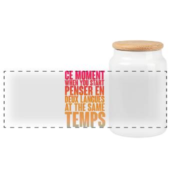 DICTON COOL POUR LES MULTILINGUES, LES INTERNATIONAUX - Boîte à biscuits avec couvercle en bois - blanc - Devant