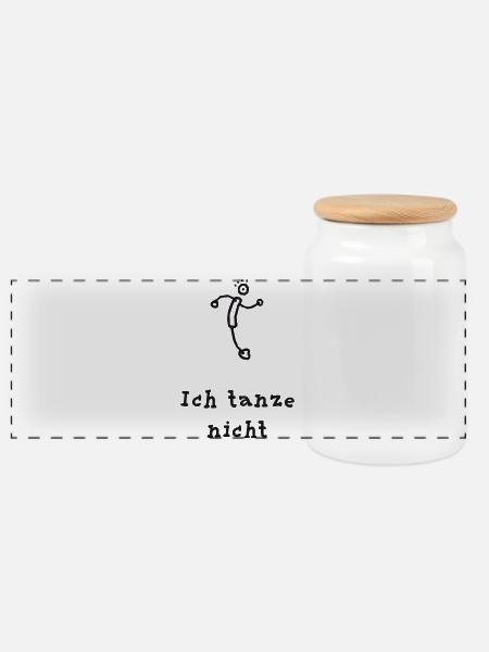 Ich_tanze_nicht - Panorama Keksdose mit Holzdeckel - Weiß