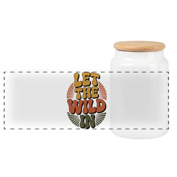 Adventure - Lass die Wildnis rein - Panorama Keksdose mit Holzdeckel - Weiß - Vorne