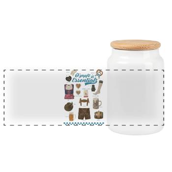 Motifs traditionnels de la fête de la bière sur les vêtements - Boîte à biscuits avec couvercle en bois - blanc - Devant