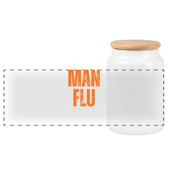 Bold Man Flu Stay Tough Statement - Panoramic Cookie Jar with Wooden Lid - white - Front