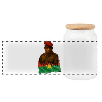 Burkina Faso Échos | Oeuvres 2025 - Boîte à biscuits avec couvercle en bois - blanc - Devant