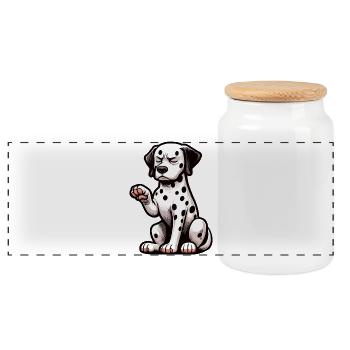 Dalmatians Dalmatian Keepers Dalmatian Owners - Panoramic Cookie Jar with Wooden Lid - white - Front