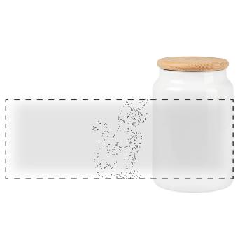Cat Dandelion Dandelion - Panoramic Cookie Jar with Wooden Lid - white - Front