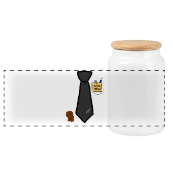 Cravate amusante pour le bureau à domicile - Boîte à biscuits avec couvercle en bois - blanc - Devant