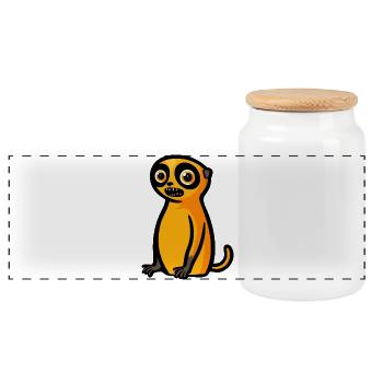 Suricate Halloween Bande dessinée drôle - Boîte à biscuits avec couvercle en bois - blanc - Devant
