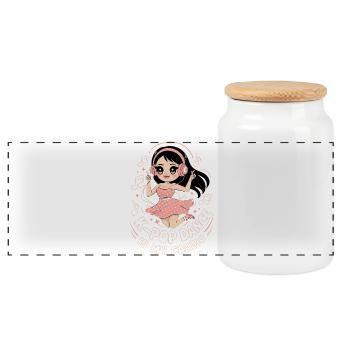 K-Pop Dance Funny Korea - Panoramic Cookie Jar with Wooden Lid - white - Front
