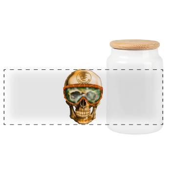 Adrenaline Skull - Panoramic Cookie Jar with Wooden Lid - white - Front