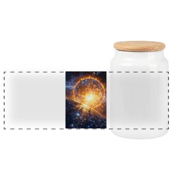 Cataclysme solaire sur le cuirassé néon - Boîte à biscuits avec couvercle en bois - blanc - Devant