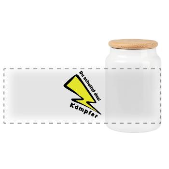 Combattant - VOUS POUVEZ LE FAIRE ! - Boîte à biscuits avec couvercle en bois - blanc - Devant