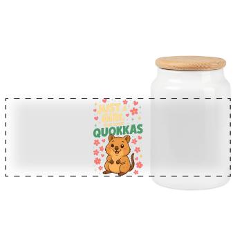 Just a Girl Who Loves Quokkas  Cute Smiling Quokka - Panorama Keksdose mit Holzdeckel - Weiß - Vorne