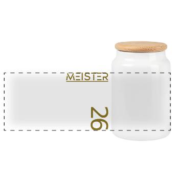 Master est. 2026 - Boîte à biscuits avec couvercle en bois - blanc - Devant