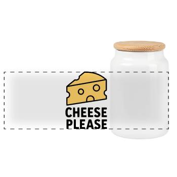 Cheese Please - Panorama Keksdose mit Holzdeckel - Weiß - Vorne