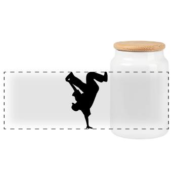 B-Boy Silhouette – Breakdance Power Move Équilibre sur les mains - Boîte à biscuits avec couvercle en bois - blanc - Devant