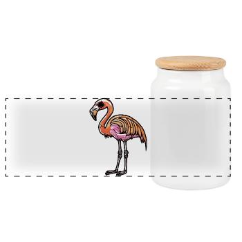 Flamant rose zombie d'Halloween - Boîte à biscuits avec couvercle en bois - blanc - Devant
