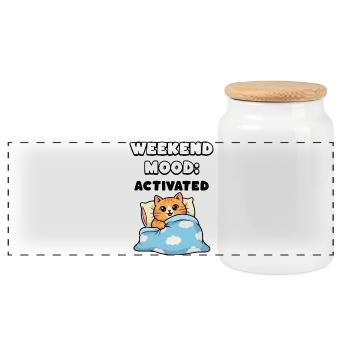 Ambiance week-end - Boîte à biscuits avec couvercle en bois - blanc - Devant