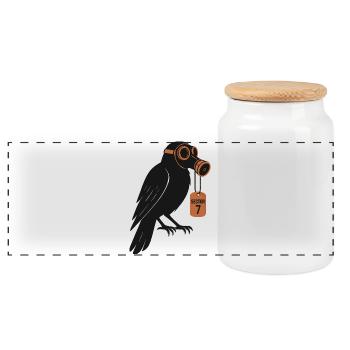 Underground Raven Sector 7 - Panoramic Cookie Jar with Wooden Lid - white - Front