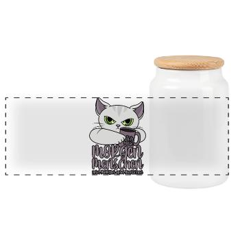 I hate morning people and tomorrows and people - Panoramic Cookie Jar with Wooden Lid - white - Front