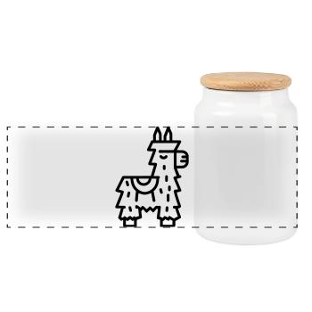 pinata - Boîte à biscuits avec couvercle en bois - blanc - Devant