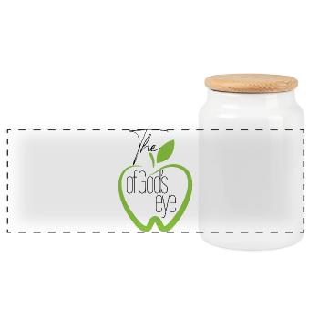 La prunelle de l’œil de Dieu - Boîte à biscuits avec couvercle en bois - blanc - Devant