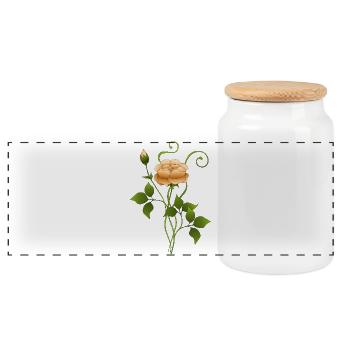 Blume - Panorama Keksdose mit Holzdeckel - Weiß - Vorne
