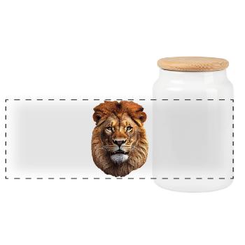 Loewe - Panoramic Cookie Jar with Wooden Lid - white - Front