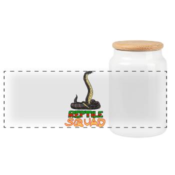Graphique du serpent cool de l’escouade reptile - Boîte à biscuits avec couvercle en bois - blanc - Devant