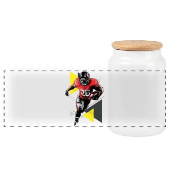 Joueur de football américain USA Amérique Sports Rétro - Boîte à biscuits avec couvercle en bois - blanc - Devant