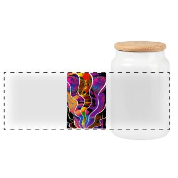 Frau Sonnenbrille Kunst Mode Modern Trend Bunt - Panorama Keksdose mit Holzdeckel - Weiß - Vorne