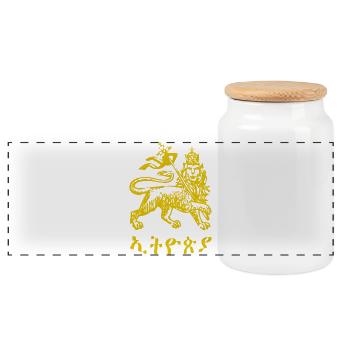 Lion of Judah Jah Rastafari Rasta Reggae Roots - Panorama Keksdose mit Holzdeckel - Weiß - Vorne