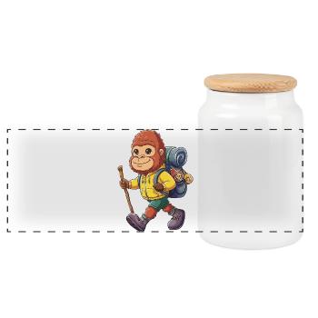 Petit Bigfoot Randonnée Camping Aventure Routard - Boîte à biscuits avec couvercle en bois - blanc - Devant