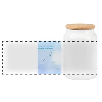 Birds in the sky - Panoramic Cookie Jar with Wooden Lid - white - Front
