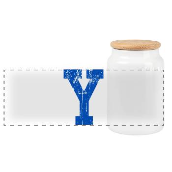 Letter y Retro Sport - Panorama Keksdose mit Holzdeckel - Weiß - Vorne