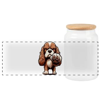 Cocker Spaniel Cocker Dog Cocker Spaniel Owner - Panoramic Cookie Jar with Wooden Lid - white - Front