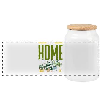 Garden & Plant Lovers Gifts - Panoramic Cookie Jar with Wooden Lid - white - Front