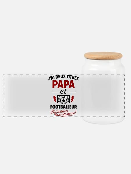Papa Fußballer Geschenk Vatertag Weihnachten Fußball - Panorama Keksdose mit Holzdeckel - Weiß