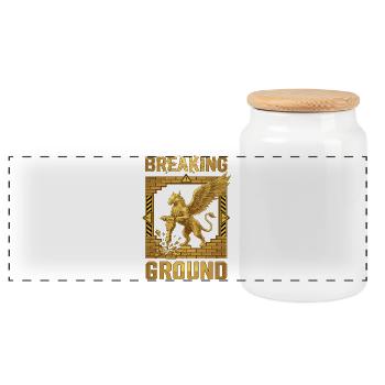 Breaking Ground Greif - Panorama Keksdose mit Holzdeckel - Weiß - Vorne
